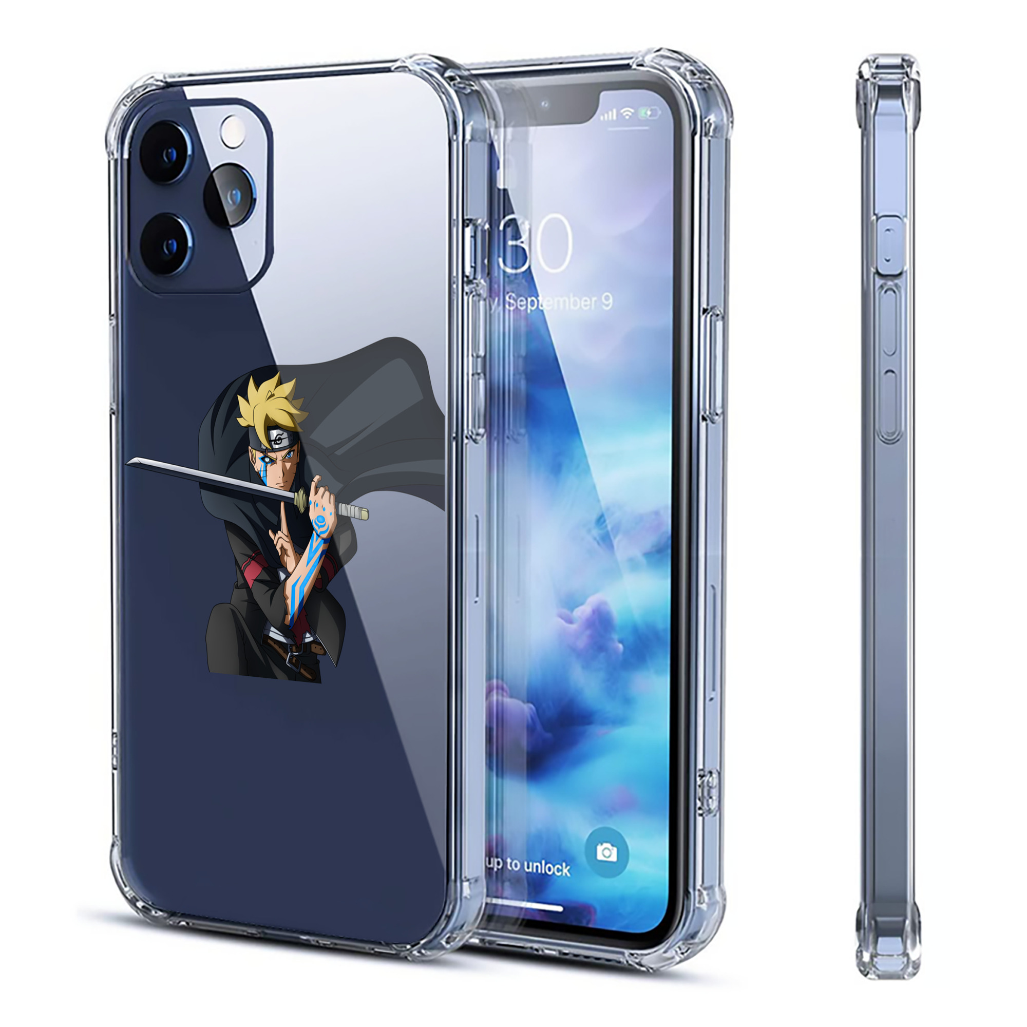 （画像用） NARUTO -ナルト- うずまき ボルト Uzumaki Boruto 【iPhone 12シリーズ対応】透明スマホケース（クリアソフトケース）